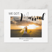 Wir got verheiratete Hochzeitsankündigung Postkart Postkarte (Vorderseite)