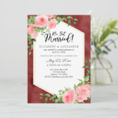 Wir Got Verheiratete Hochzeitsfeier in Burgund Einladung (Stehend Vorderseite)