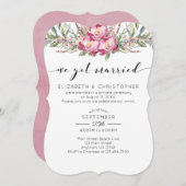 Wir Got Verheiratete Hochzeitsfeier in Rosa Einladung (Vorne/Hinten)