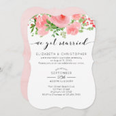 Wir Got Verheiratete Hochzeitsfeier in Rosa Einladung (Vorne/Hinten)