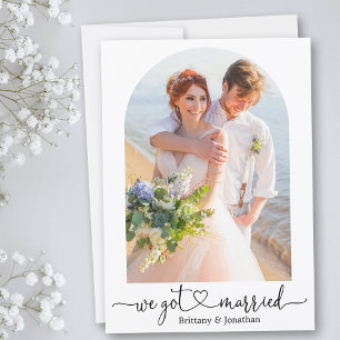 Wir Got Verheiratete Kalligrafie-Heart-Hochzeit Ankündigung