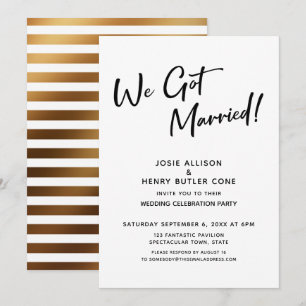 Wir Got Verheiratete kalligraphische Hochzeitsempf Einladung
