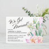 Wir Got Verheiratete künstlerische Aquarellfarben  Einladung (Stehend Vorderseite)