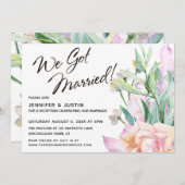 Wir Got Verheiratete künstlerische Aquarellfarben  Einladung (Vorne/Hinten)