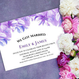 Wir Got Verheiratete Lavendel Floral Hochzeitsempf Einladung