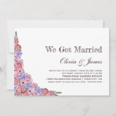 Wir Got Verheiratete Rosa Flora Hochzeitsempfehlun Einladung (Vorderseite)