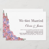 Wir Got Verheiratete Rosa Flora Hochzeitsempfehlun Einladung (Vorne/Hinten)