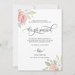 Wir got Verheiratete, Rose Gold Floral Verheiratet Ankündigung