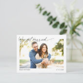 Wir Got Verheiratete SkriptWedding Announcement El Postkarte (Stehend Vorderseite)