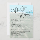 Wir Got Verheiratete Typografie Rippled Sand Aqua  Einladung (Vorderseite)