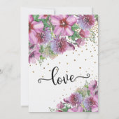 Wir Got Verheiratete Typografie Wildblume Gold Con Einladung (Rückseite)