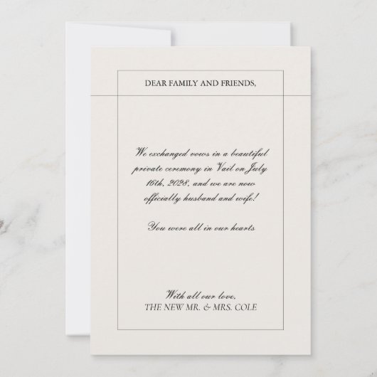 Wir Got Verheiratete Vintage Hochzeitskarte (Rückseite)