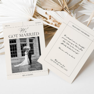 Wir Got Verheiratete Vintage Hochzeitskarte