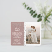 Wir Got Verheirateten Glitzer Herz Foto Rose Gold Einladung (Stehend Vorderseite)