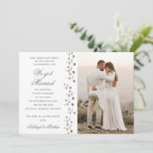 Wir Got Verheirateten Glitzer Herzstück Foto Elope Einladung (Stehend Vorderseite)