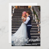 Wir Got Verheiratetes, modernes Pinselskript-Foto Ankündigung (Vorne/Hinten)