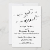 Wir Got Verheiratetes Skript, Schwarzweiß und Weiß Einladung (Vorderseite)