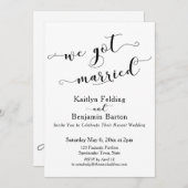 Wir Got Verheiratetes Skript, Schwarzweiß und Weiß Einladung (Vorne/Hinten)
