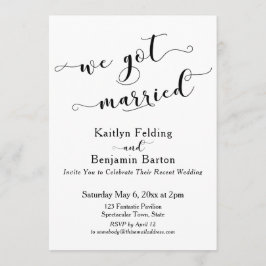 Wir Got Verheiratetes Skript, Schwarzweiß und Weiß Einladung