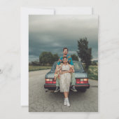 Wir got verheiratetes Vintages ästhetisches Foto Ankündigung (Rückseite)