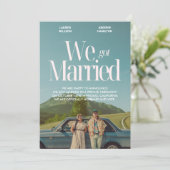 Wir got verheiratetes Vintages ästhetisches Foto Ankündigung (Stehend Vorderseite)