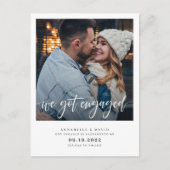 Wir Got Verlobt modernes Foto  Ankündigungspostkarte (Vorderseite)