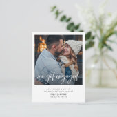 Wir Got Verlobt modernes Foto  Ankündigungspostkarte (Stehend Vorderseite)