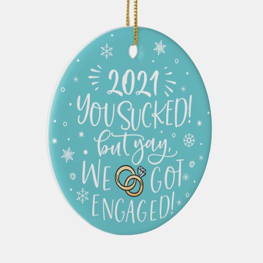 Wir got verlobten Spaß mit Foto Keramik Ornament (Rechts)