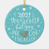 Wir got verlobten Spaß mit Foto Keramik Ornament (Vorne)