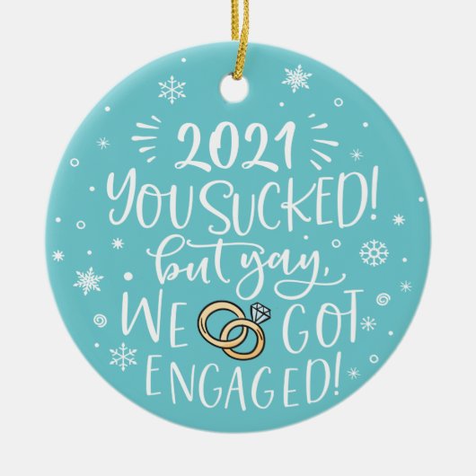 Wir got verlobten Spaß mit Foto Keramik Ornament (Vorne)