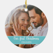 Wir got verlobten Spaß mit Foto Keramik Ornament (Hinten)