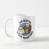 Wir gotta Stick Together Funny Sticky Tape Glue Pu Kaffeetasse (Links)