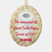 Wir haben 2020 überlebt! Funny Quarantine Foto Gol Keramik Ornament (Rechts)