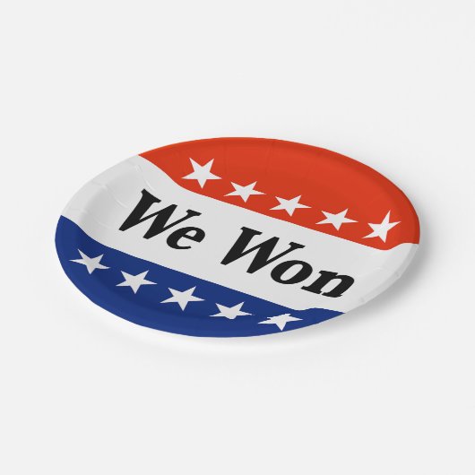 Wir haben 2026 Wahlen gewonnen Pappteller (Schrägansicht)