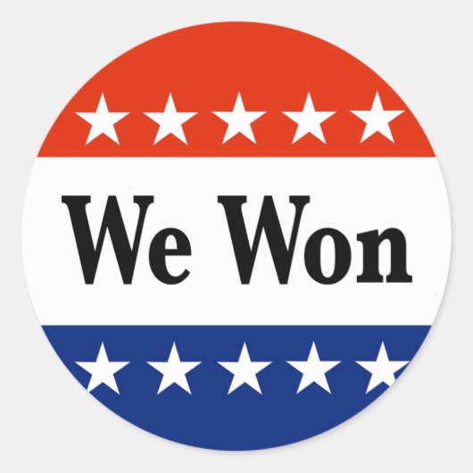 Wir haben 2026 Wahlen gewonnen Runder Aufkleber (Vorderseite)