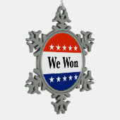 Wir haben 2026 Wahlen gewonnen Schneeflocken Zinn-Ornament (Links)