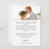 Wir haben 2 Foto Kalligrafie Script Hochzeit Ankündigung (Rückseite)