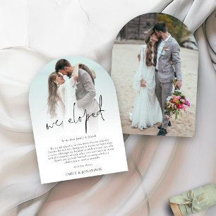 Wir haben 2 Foto Script WedgeArch Card Einladung