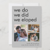 Wir haben 3 Fotos Ankündigung Einladung grau (Vorderseite)