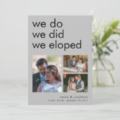 Wir haben 3 Fotos Ankündigung Einladung grau (Stehend Vorderseite)