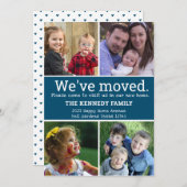 Wir haben 4 Foto Collage blau und weiß Bewegung ve Ankündigung (Vorne/Hinten)