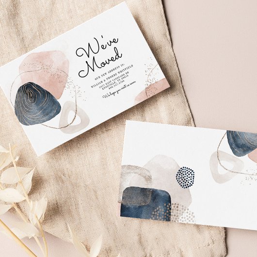 Wir haben Abstrakt neue Adresse verschoben Visitenkarte