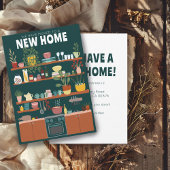 Wir haben Adresse ändern Niedliche Küche Art Einladung