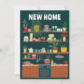 Wir haben Adresse ändern Niedliche Küche Art Einladung (Vorderseite)