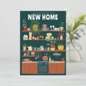 Wir haben Adresse ändern Niedliche Küche Art Einladung (Stehend Vorderseite)