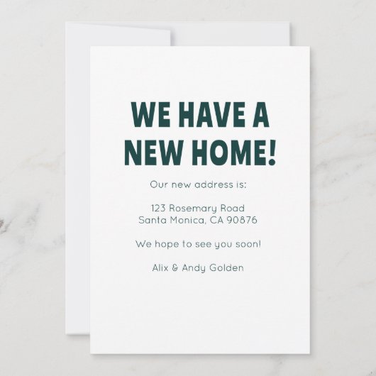 Wir haben Adresse ändern Niedliche Küche Art Einladung (Rückseite)