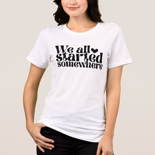 Wir haben alle irgendwo angefangen Tri-Blend shirt (Vorderseite)