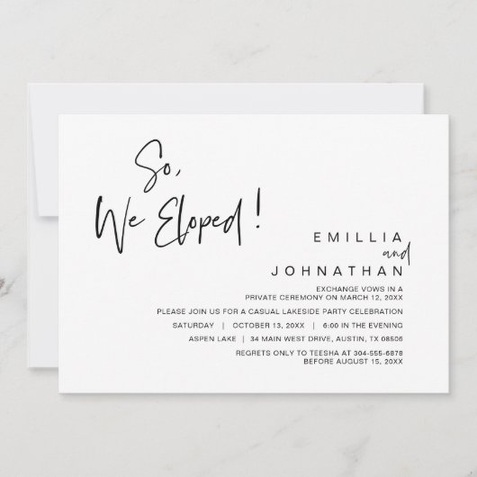 Wir haben also ein Hochzeitsfeier-Party Einladung (Vorderseite)