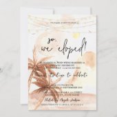 Wir haben also rustikale Palmen Hochzeitsfeier geg Einladung (Vorderseite)