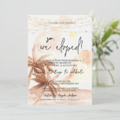 Wir haben also rustikale Palmen Hochzeitsfeier geg Einladung (Stehend Vorderseite)